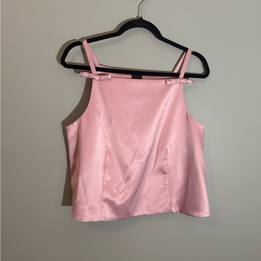Vintage Elegant Pink Satin Women's Top with bows GAP